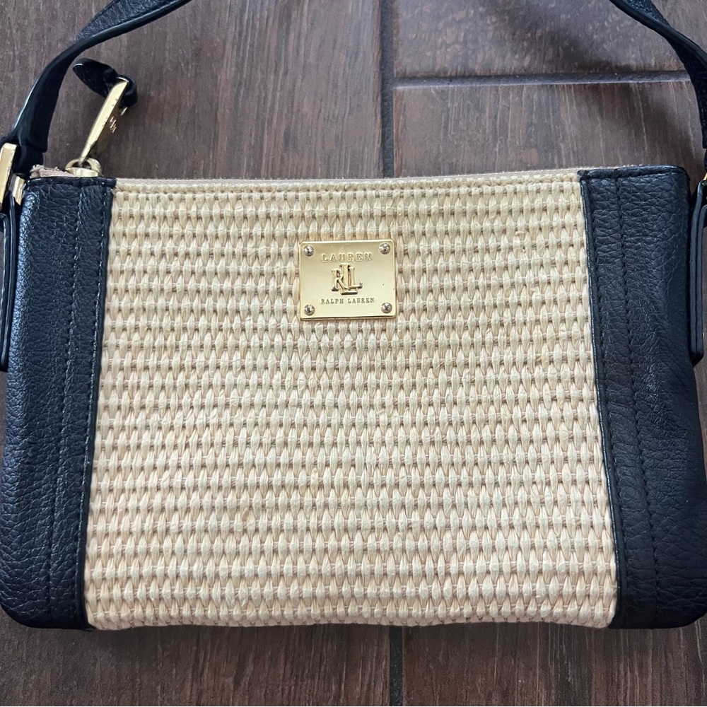 Ralph Lauren Percy Small Straw Crossbody Bag - Picture 2 of 13